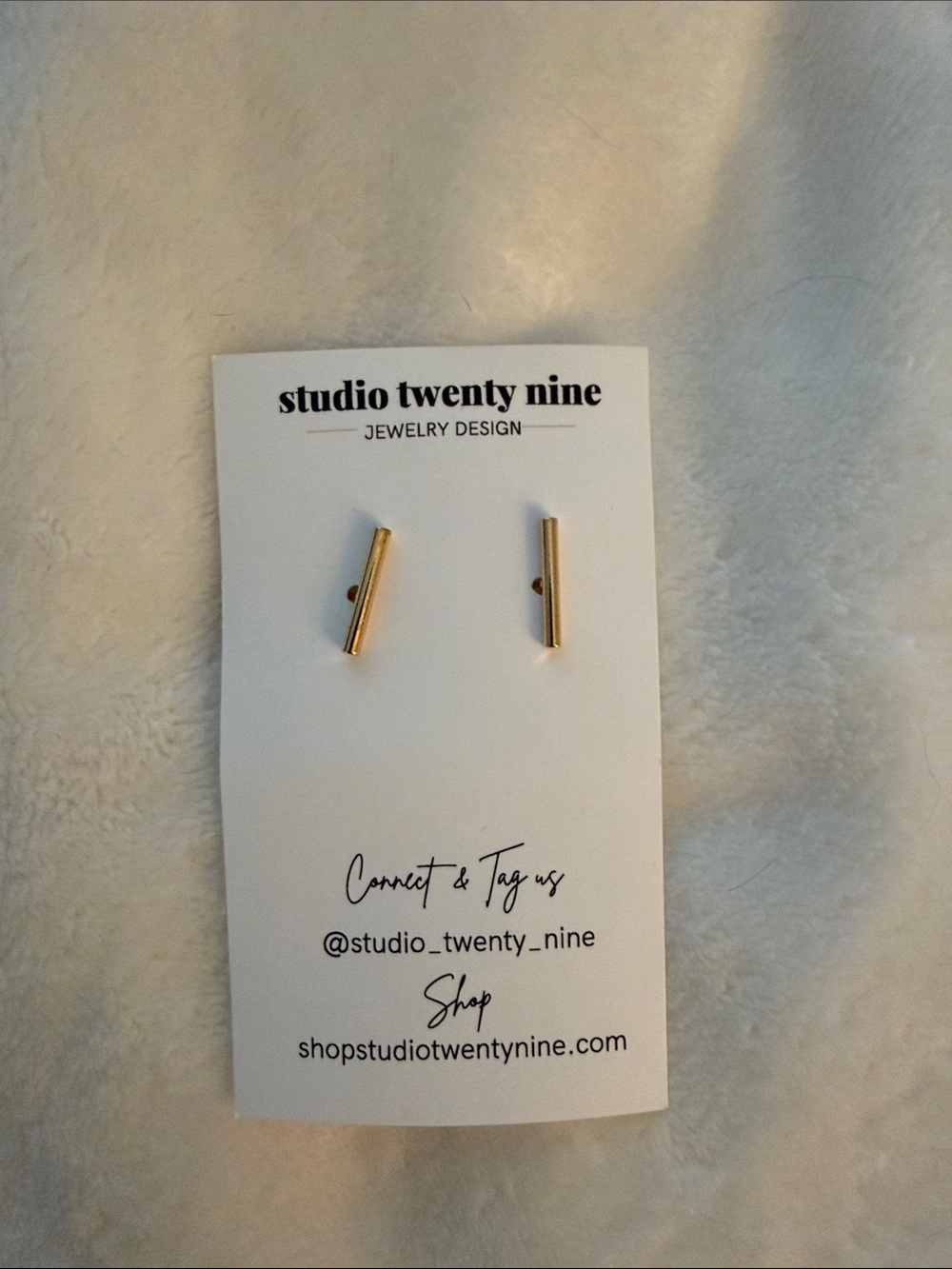 Studio Twenty Nine Gold Bar Stud Earrings - Minimalist Women’s Jewelry